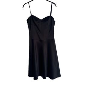 Laundry Women’s Black Spaghetti Strap A Line Bustier Style Top Silky Dress Sz 6